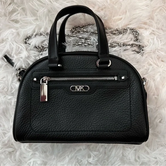 MICHAEL Michael Kors Williamsburg Extra Small Bowling Crossbody Bag Black - Picture 3 of 12